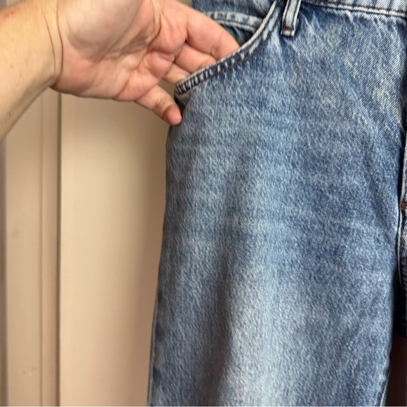 Triarchy Medium Wash Denim 100%Organic Cotton Blown Put Distressed Knee Jeans 27 - Picture 5 of 16